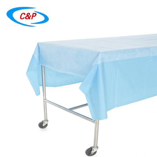 Blue PE Back Table Cover with Reinforcement